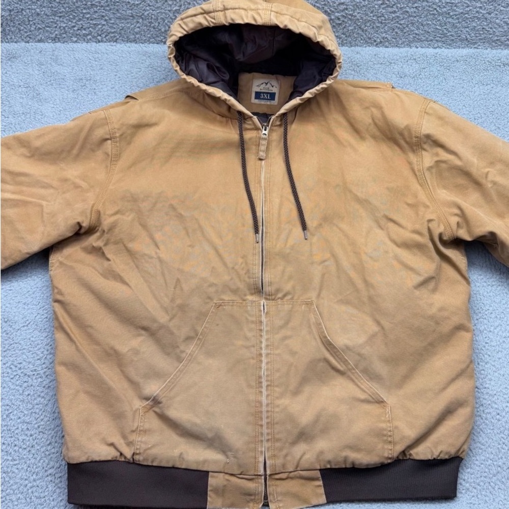 Men's Tan Bomber Jacket with Hood